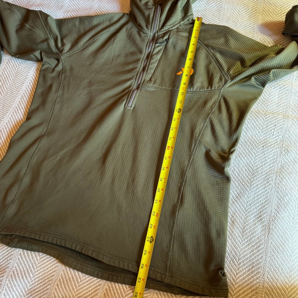 First Lite Klamath Quarter Zip Hoody Mens Large Green Grid Fleece Hunting - Picture 12 of 12